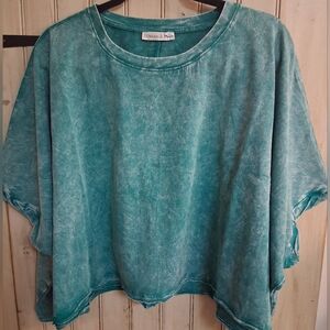 Zenana Washed Short Sleeve Scoop Neck Top